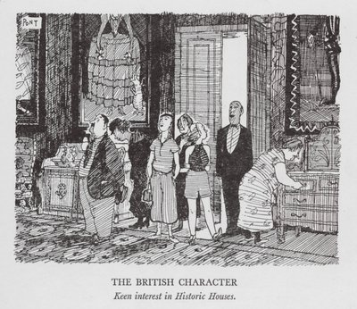 英国人気質、歴史的家屋への強い関心（リトグラフ） 作： Pont (1908 40)