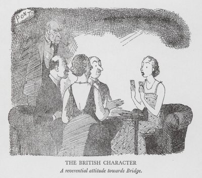 英国人の性格、ブリッジに対する敬虔な態度（リトグラフ） 作： Pont (1908 40)