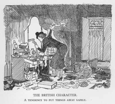 イギリス人の性格、物を安全に片付ける傾向（リトグラフ 作： Pont