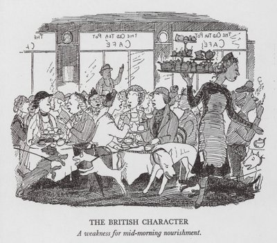 英国人気質、午前中の栄養補給に弱い（リトグラフ） 作： Pont (1908 40)