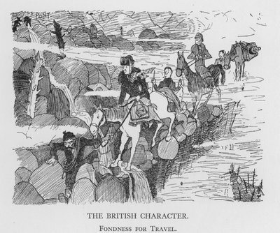 イギリス人の性格、旅行好き（リトグラフ 作： Pont