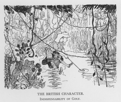 英国らしさ、ゴルフの必要性（リトグラフ 作： Pont