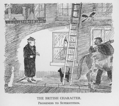 イギリス人の性格、迷信への傾倒（リトグラフ 作： Pont