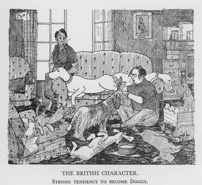 イギリス人の性格、犬になる傾向が強い（リトグラフ 作： Pont