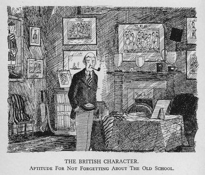 イギリス人の性格、昔のことを忘れない適性（リトグラフ 作： Pont