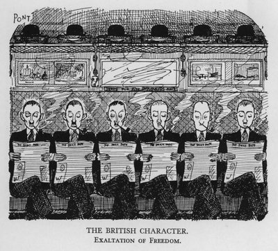 自由を謳歌する英国人気質（リトグラフ 作： Pont