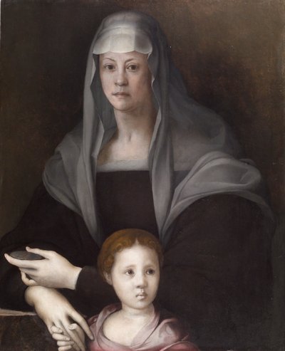 マリア・サルヴィアーティ・デ・メディチとジュリア・デ・メディチの肖像 作： Pontormo