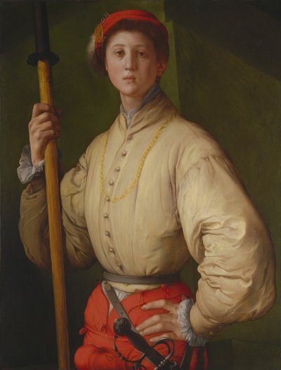 ハルバーディアフランチェスコグアルディの肖像画、1528年から1530年 作： Jacopo Pontormo