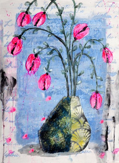華やかなピンクの花 作： Poonam Choudhary
