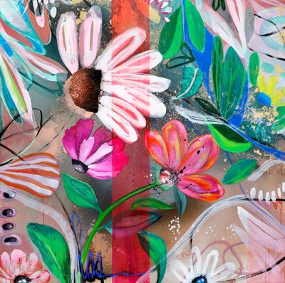 鮮やかな抽象的な花々 作： Poonam Choudhary