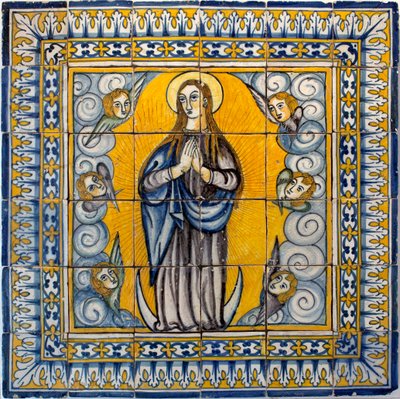 聖母マリア - Azulejos de Lisbon (ポルトガル) 1650-1675 (聖母マリア、タイル、リスボン) 作： Portuguese School
