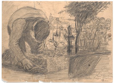 父が母の墓を掘る 作： Poul S. Christiansen