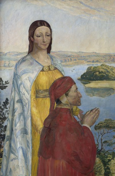 楽園のダンテとベアトリス、1895年。 作： Poul Simon Christiansen
