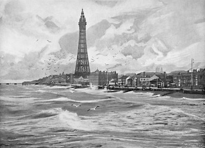 エッフェル塔のあるブラックプール、c1896 作： Poulton and Co