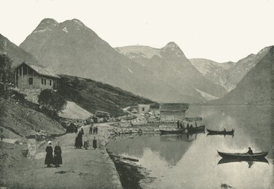 ムンダル、Fjaerlandsfjorden、ソグン、ノルウェー、1895年。 作： Poulton and Co