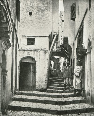 Rue de la Kasbah、アルジェ、アルジェリア、1895年。 作： Poulton and Co
