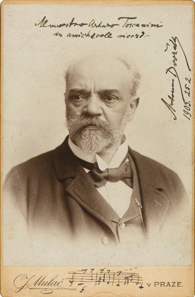 作曲家アントニン・ドヴォルザークの肖像 1841-1904年、c. 1900年。 作： Prague . Photo studio J. Mulac