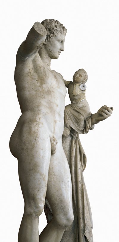 子供のディオニュソスを運ぶヘルメス 紀元前330年頃（大理石製 作： Praxiteles
