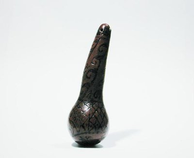 焼けた装飾のあるコカの容器、チャンカイ（ひょうたん）（176081も参照） 作： Pre Columbian Pre Columbian