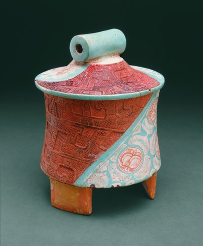 スラブ脚付きの三脚容器（スタッコ仕上げのブラックウェア） 作： Pre Columbian Pre Columbian