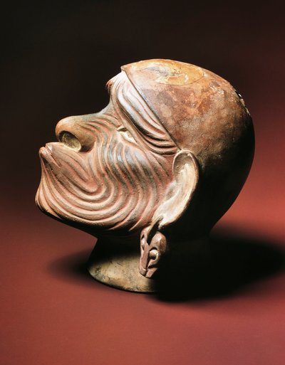男性用頭部 トルヒーリョ出土 先コロンブス文明 モチェ文化 4～9世紀 (写真) 作： Pre Columbian Pre Columbian