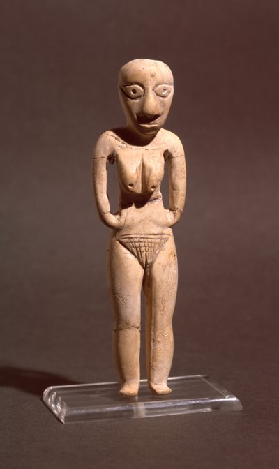 バダリアンまたは新石器時代初期の裸の女性の置物、紀元前4000年頃 作： Predynastic Period Egyptian