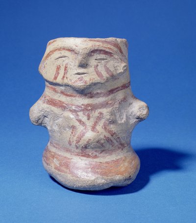 人間の形をした器、ハシラー、トルコ、紀元前5500年頃（塗られた陶器） 作： Prehistoric
