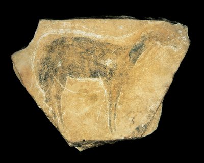 黒い雌鹿、パルパルロ洞窟、スペイン、後期旧石器時代（絵画 作： Prehistoric Prehistoric
