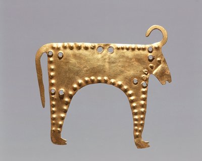 ブルガリア、ソフィア、Natsionalen Istoritchki Muzej、ヴァルナの動物像入り金箔 作： Prehistoric Prehistoric