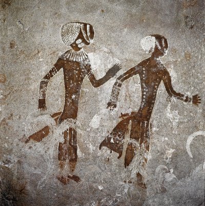 人間の姿。洞窟壁画、紀元前8000～7000年 作： Prehistoric Prehistoric