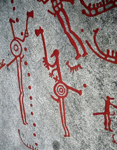 北欧の青銅器時代：スウェーデン、タヌムの狩猟者、岩石彫刻 作： Prehistoric Prehistoric