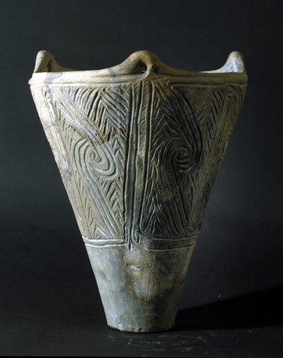 縄文時代（日本の先史時代）のテラコッタ製花瓶。ローマ、国立東洋美術館。 作： Prehistoric Prehistoric