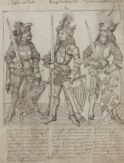 ジョシュア、ダビデ王、ユダ・マカバス 作： Primary Master of the Strassburg Chronicle