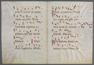 アンティフォナリーからのバイフォリウム: 音楽 作： Primo Miniatore di San Domenico
