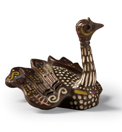 白鳥の形をしたブロンズとエナメルの文鎮 作： Princess Maria Tenisheva