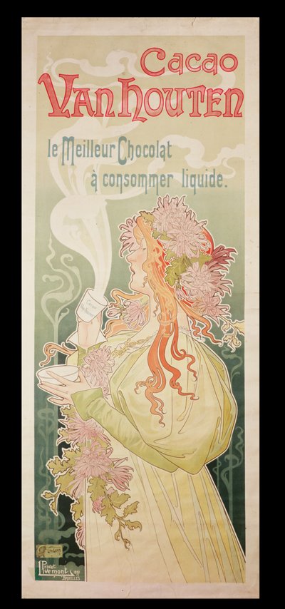 「カカオヴァンハウテン」のポスター広告、ベルギー、1897 作： Privat Livemont