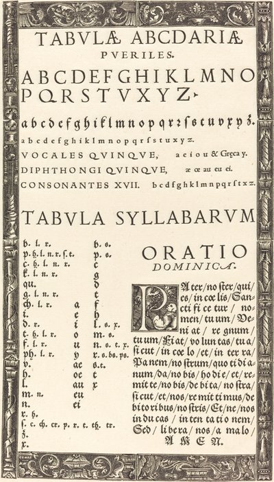 プライマーのアルファベット 作： Probably German 16th Century