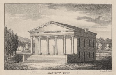 1830年、ペンシルバニア州マーサーズバーグ、マーシャルカレッジ、ゲーテアンソサエティホール 作： Prof. Budd