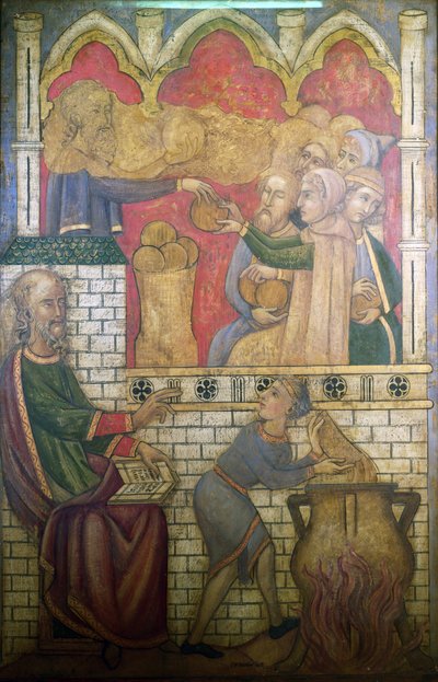 エリシャの奇跡、ウェストミンスター宮殿の絵画の間の壁画の再構築 作： Professor Ernest Tristram