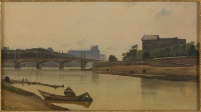 コンコルド橋からコンフェレンス広場、1830年頃、油彩・カンヴァス 作： Prosper Barbot