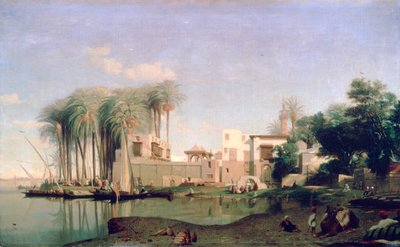 ナイル川のベニスエフ、19世紀 作： Prosper Georges Antoine Marilhat