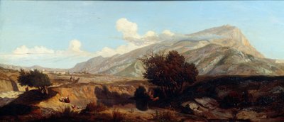 南のマキの聖なる山の勝利の風景の眺め。 プロスパー ジョセフ グレシー (1804-1874) の絵画 19 世紀 エクス アン プロヴァンス、グラネ美術館 作： Prosper Joseph Gresy
