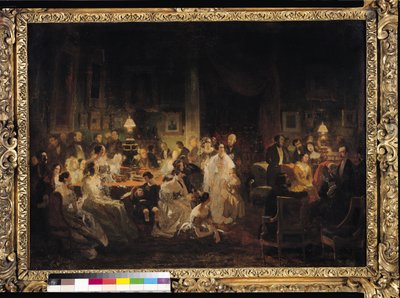エミールジャンホレスヴェルネ（1789-1863）ムッシュアイリソンのサロンでダゲレオタイプの発明について議論 作： Prosper Lafaye or Lafait