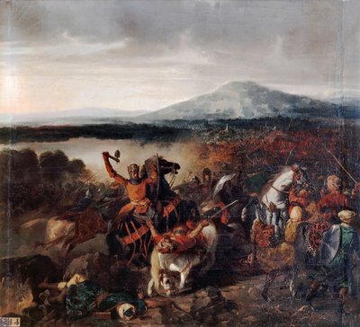 1061年のチェラミの戦いでのシチリア島のロジャーI 作： Prosper Lafaye or Lafait