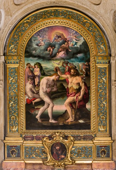 ヨハネによるキリストのバプテスマ 作： Prospero Fontana