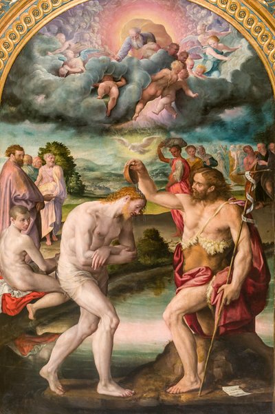 ヨハネによるキリストのバプテスマ 作： Prospero Fontana