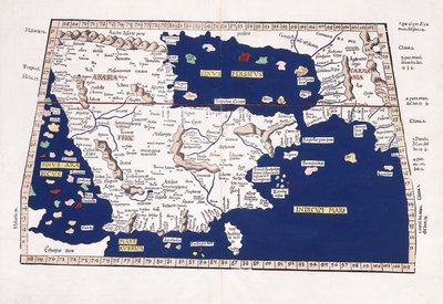 アラビア、ペルシャ湾、インド海の地図、1541年 作： Ptolemy