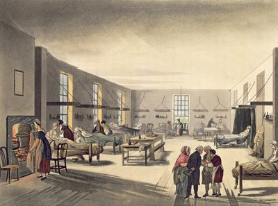 アッカーマンの「ロンドンの小宇宙」のミドルセックス病院 作： Pugin and Rowlandson