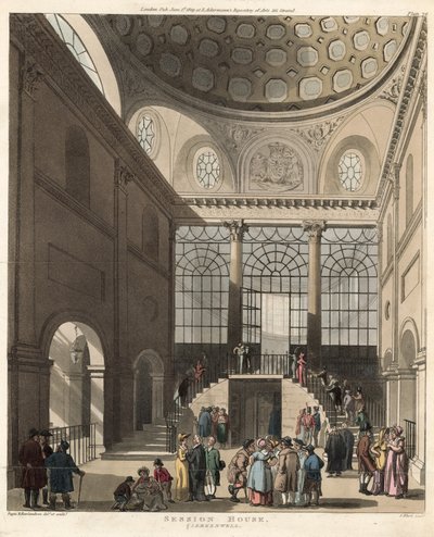 セッションハウス、クラーケンウェル、ロンドン 作： Pugin and Rowlandson
