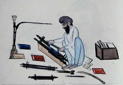 ブックバインダー 1890年頃 （水彩・紙） 作： Punjabi School